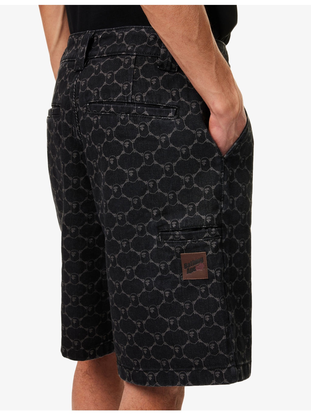 13oz Ape-Monogram Relaxed-Fit Denim Shorts - 5
