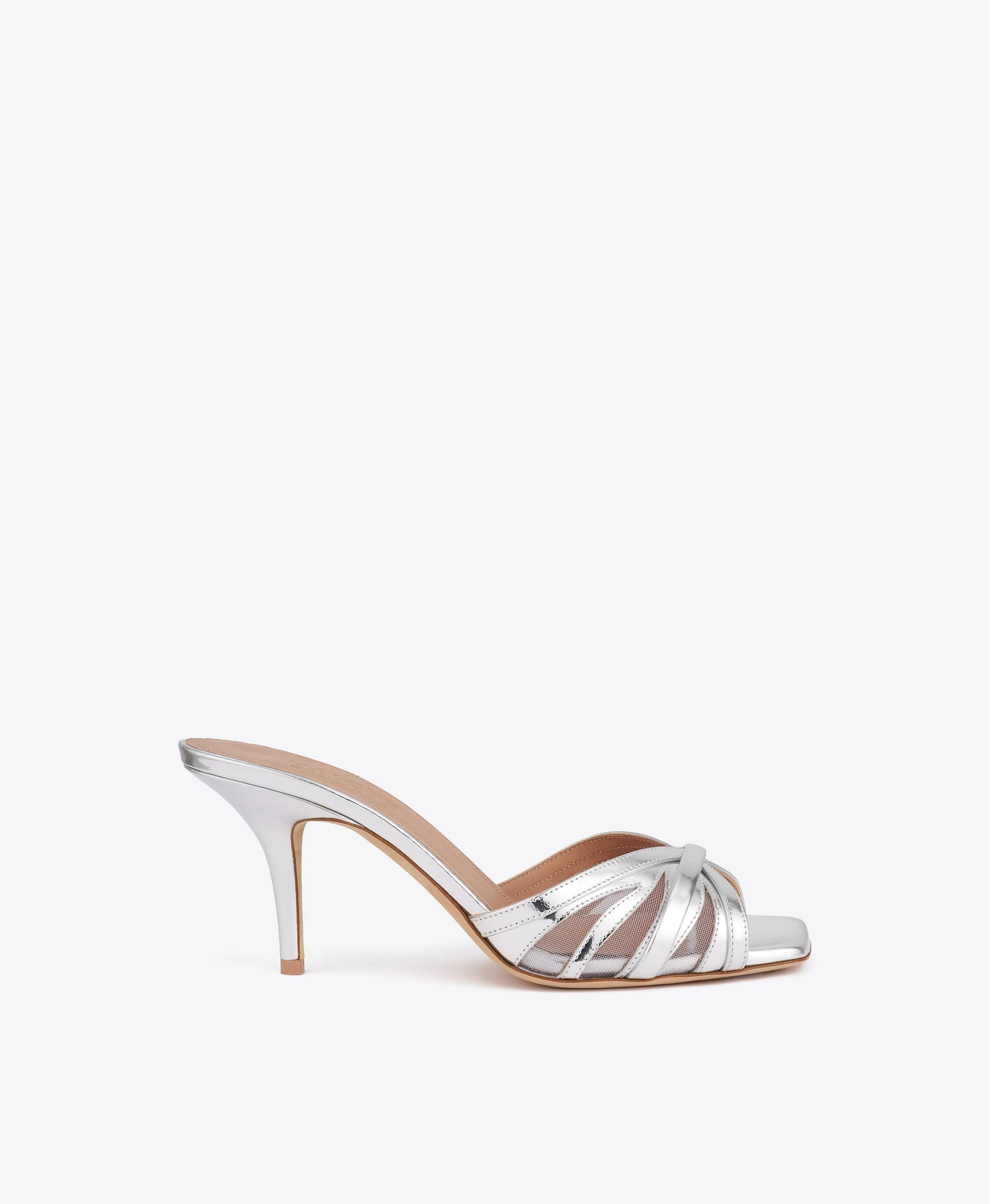 Perla 70 Silver Mirror Leather Sandals - 1