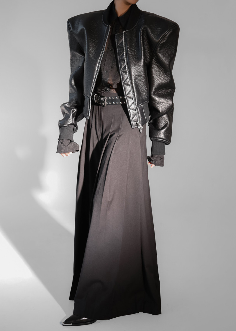 Glane Faux Leather Bomber Jacket - Black 9