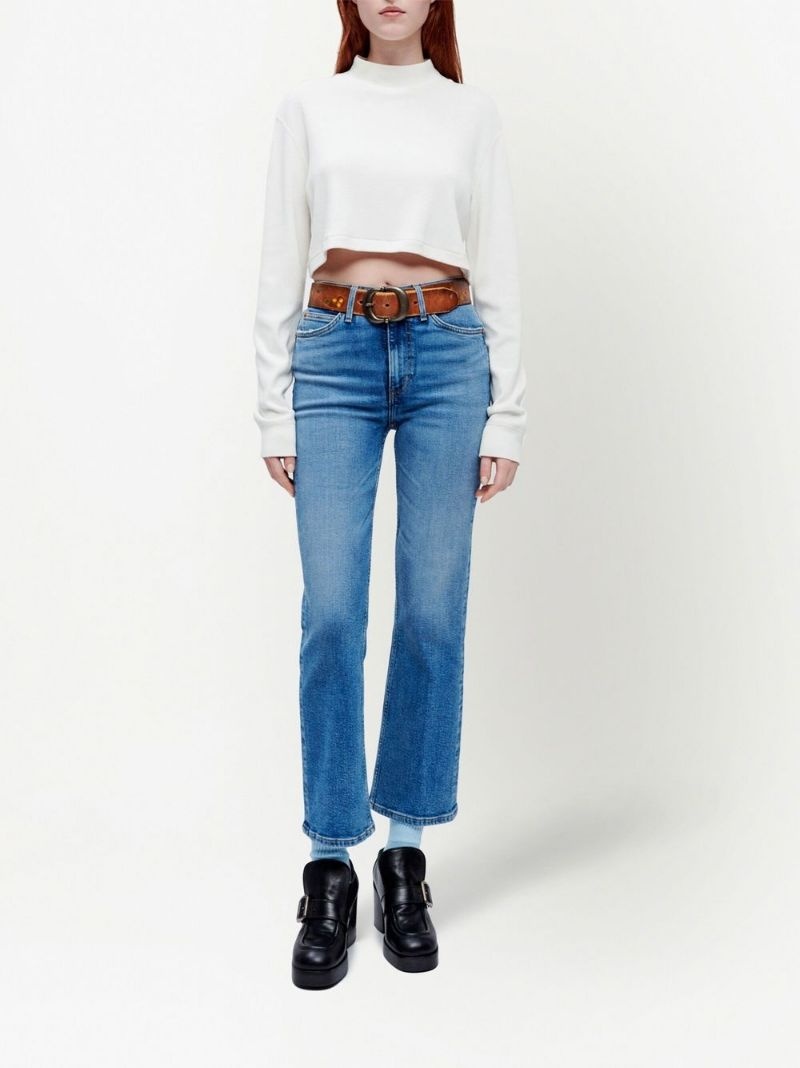 high-rise cropped bootcut jeans - 2