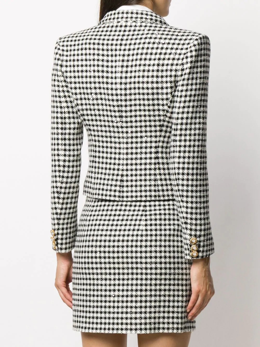 fitted houndstooth pattern jacket - 4