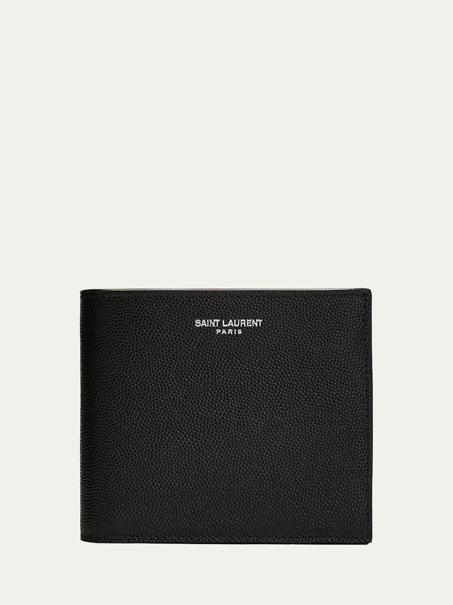 East-West Calfskin Leather Wallet - 1