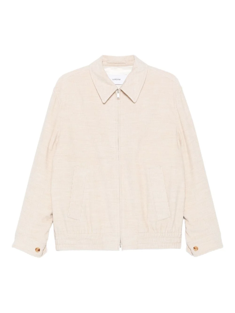 ribbed zip-up overshirt - 1