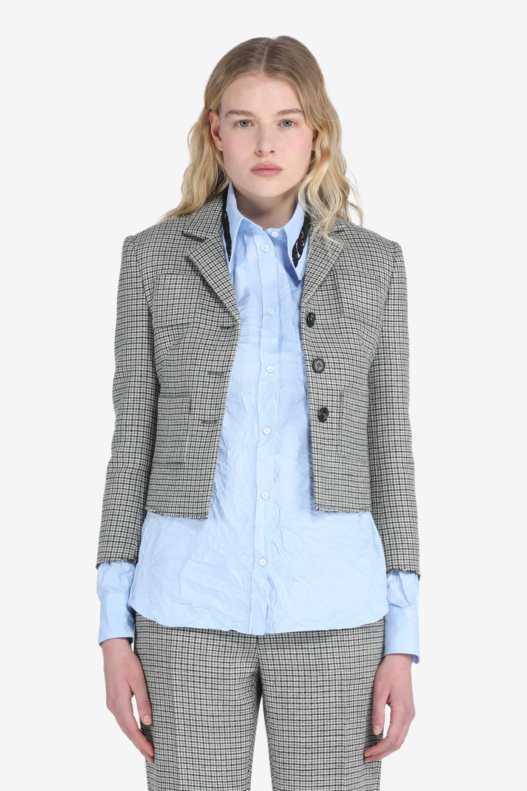 CHECKED TAILORED JACKET - 1
