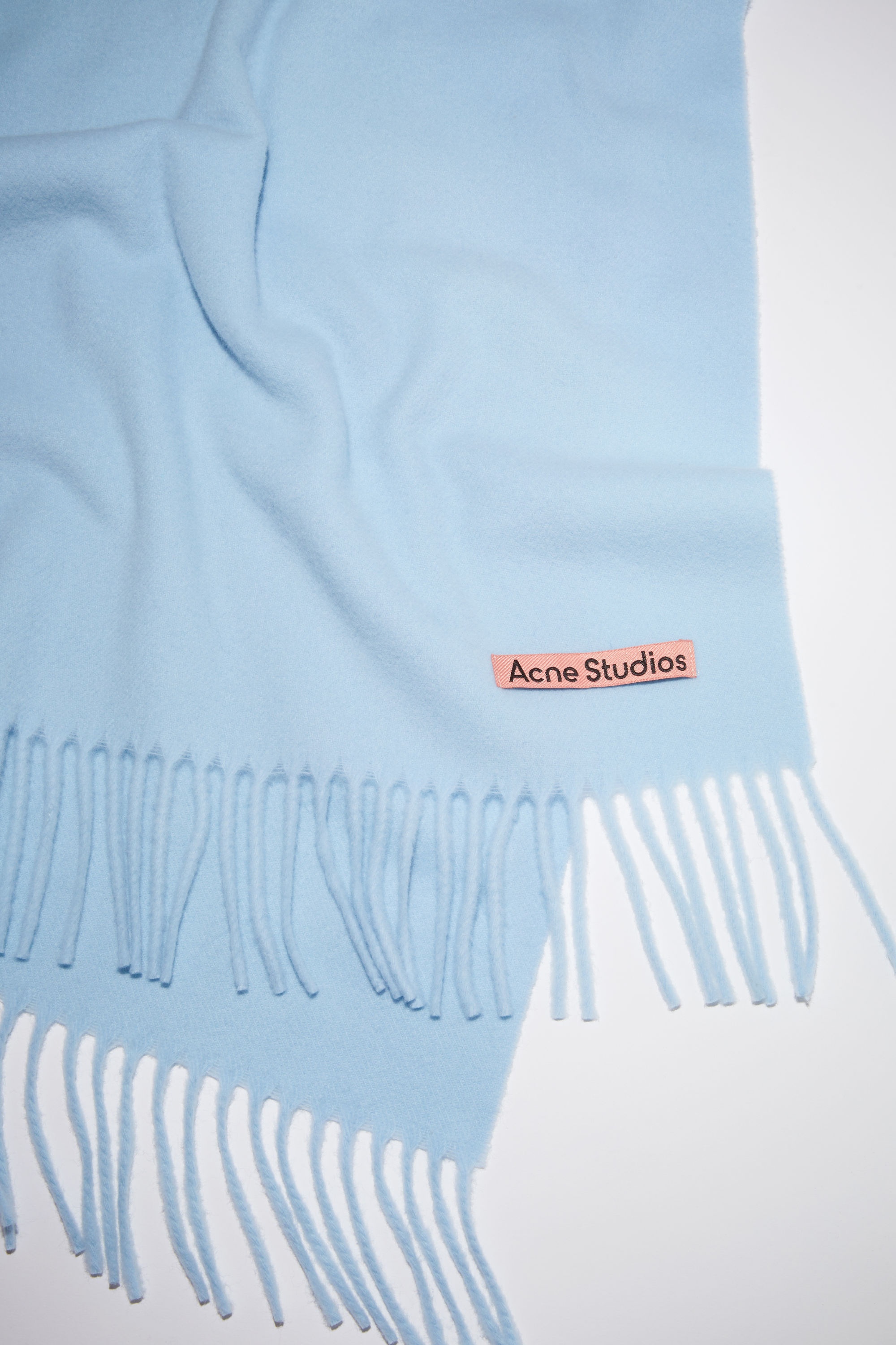 Wool fringe scarf - Light blue - 4
