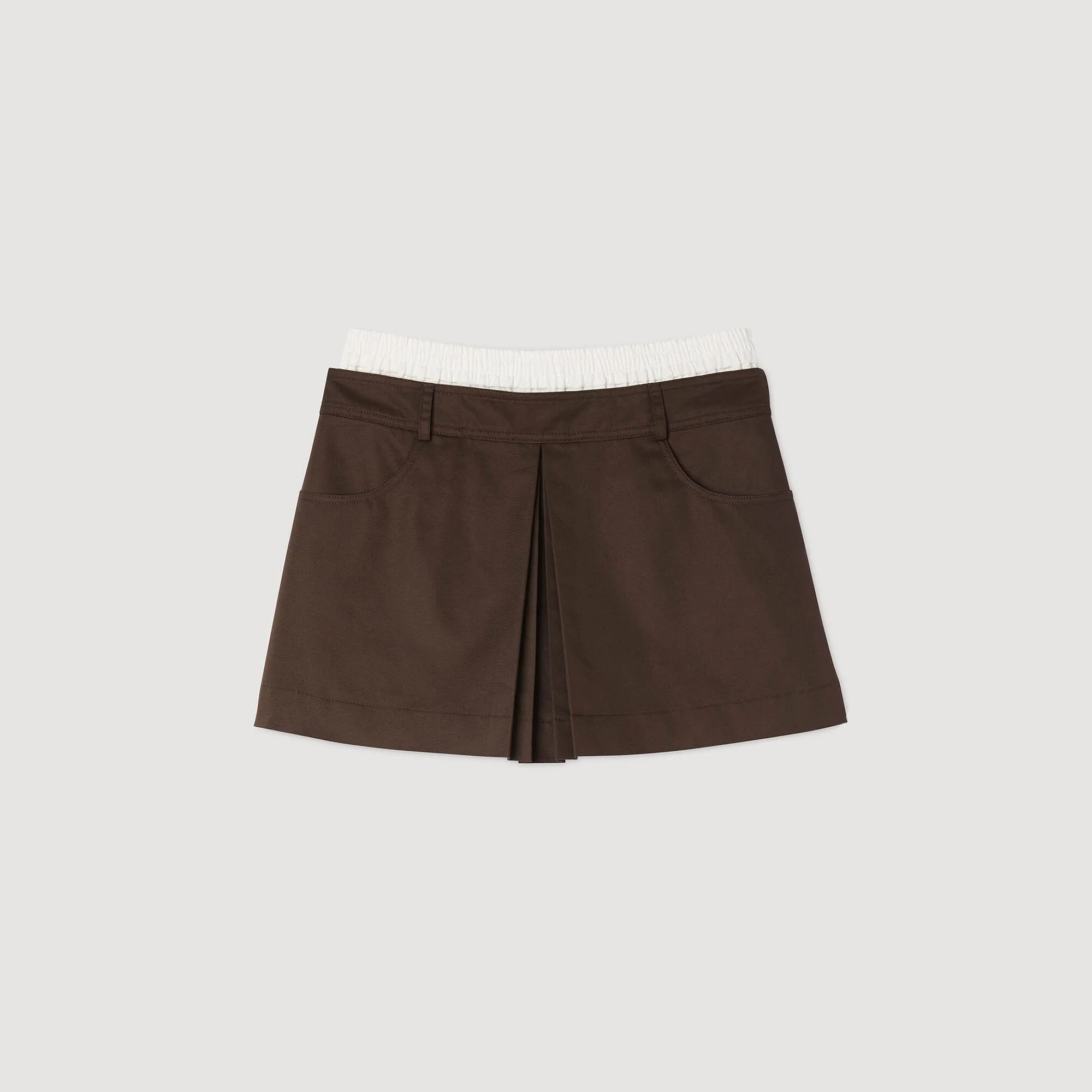 DRAWSTRING PLEATED SKORT - 1