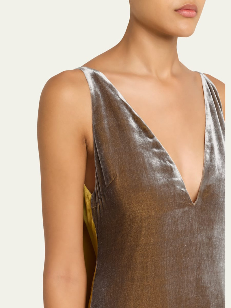 Marni Striped Mixed-Media Shawl Midi Dress outlook