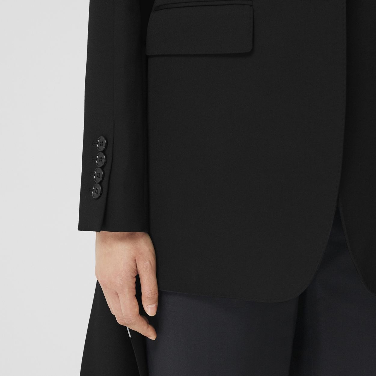 Exaggerated Panel Detail Wool Tailored Jacket - 5