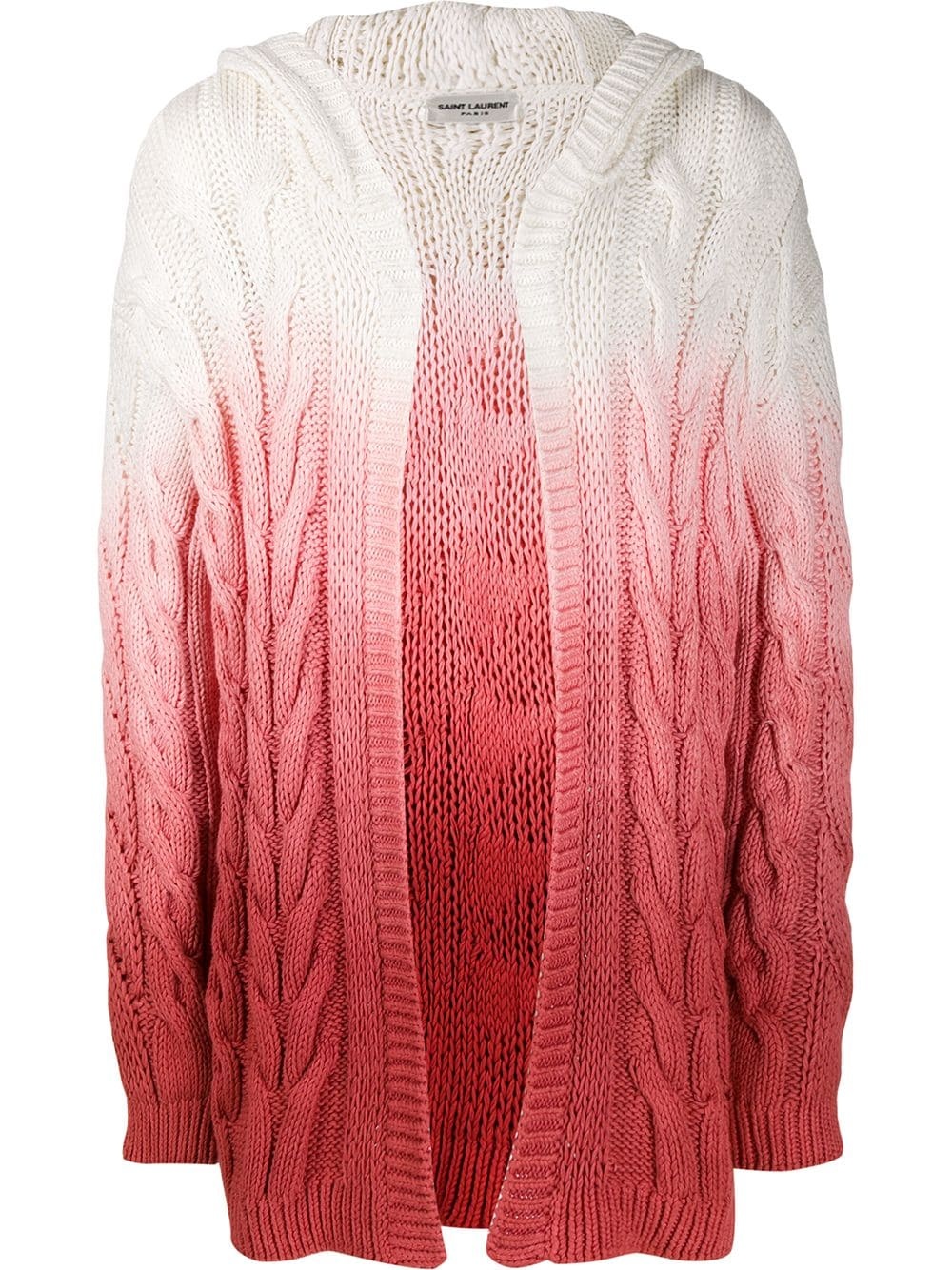 ombré-effect cable knit cardigan - 1