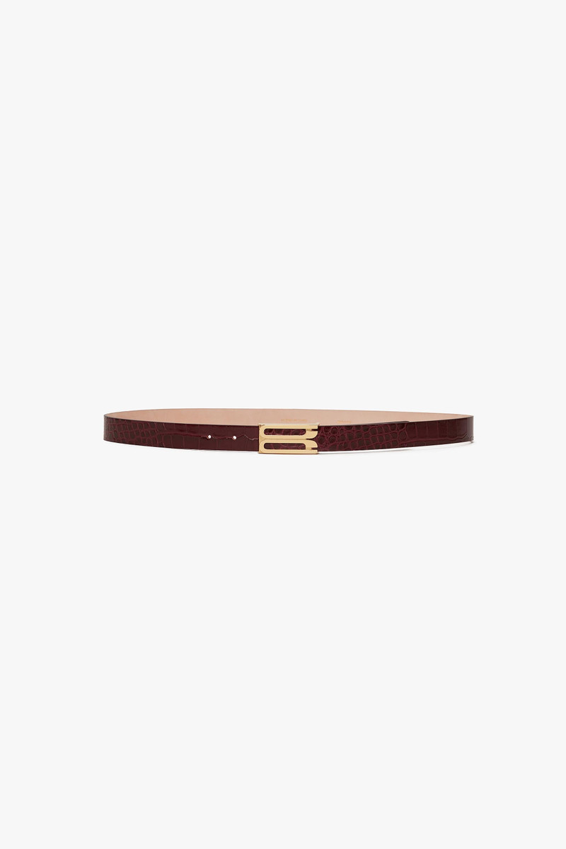 Dorian Belt In Dark Brown Croc Embossed Leather 1