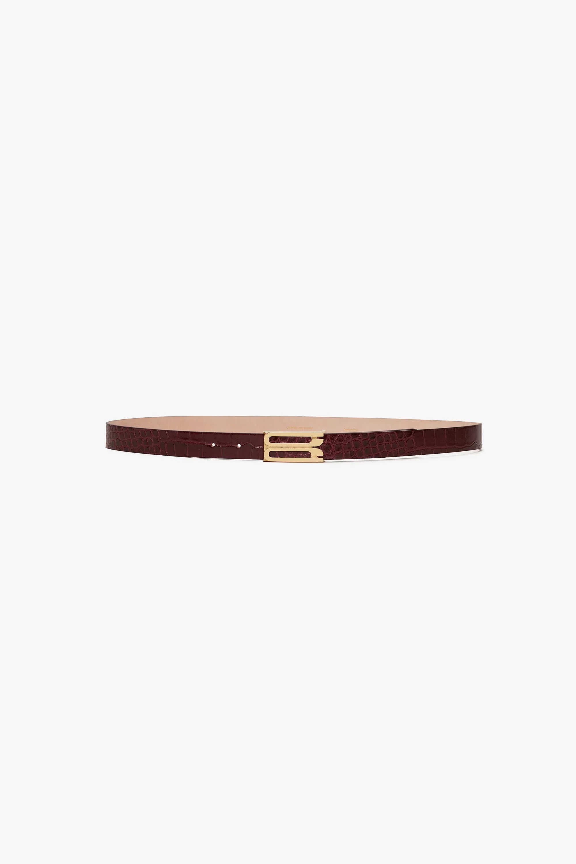 Dorian Belt In Dark Brown Croc Embossed Leather - 1