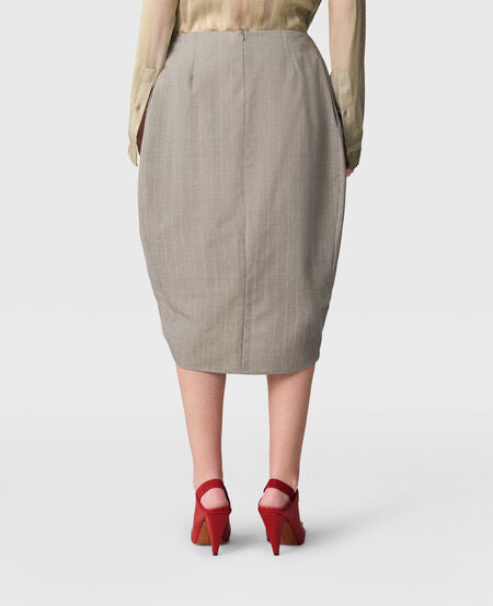 Melange Stripe Draped Skirt - 3