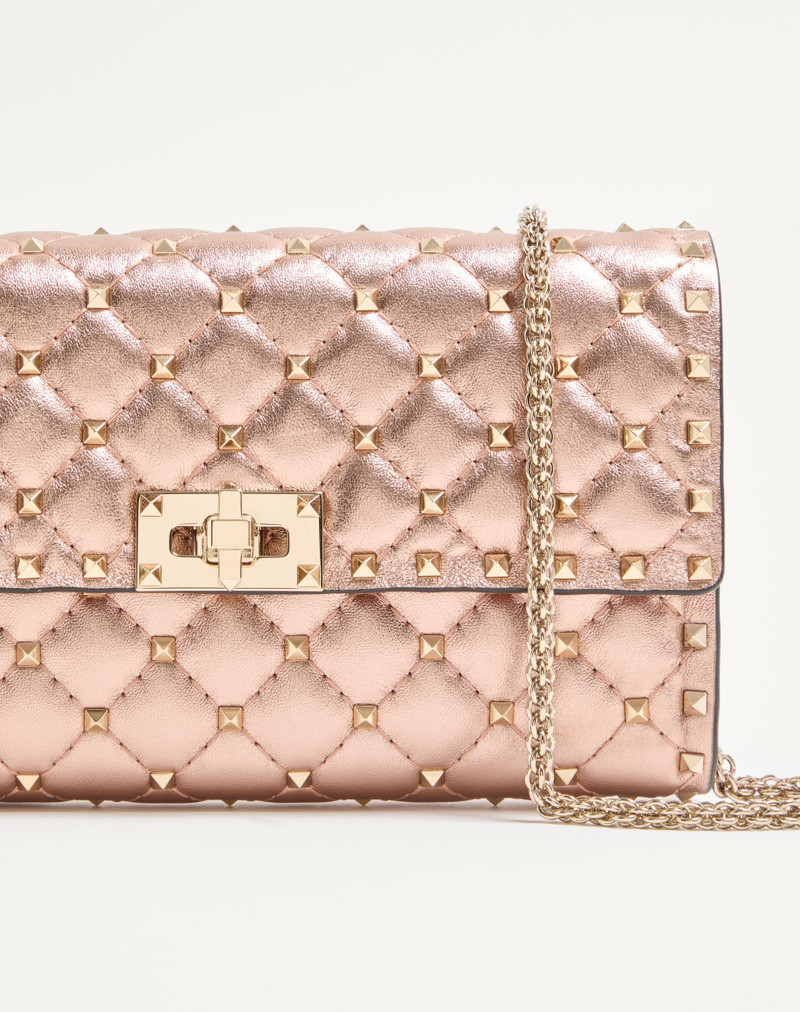 Valentino VALENTINO GARAVANI ROCKSTUD SPIKE SHOULDER BAG IN LAMINATED NAPPA LEATHER outlook