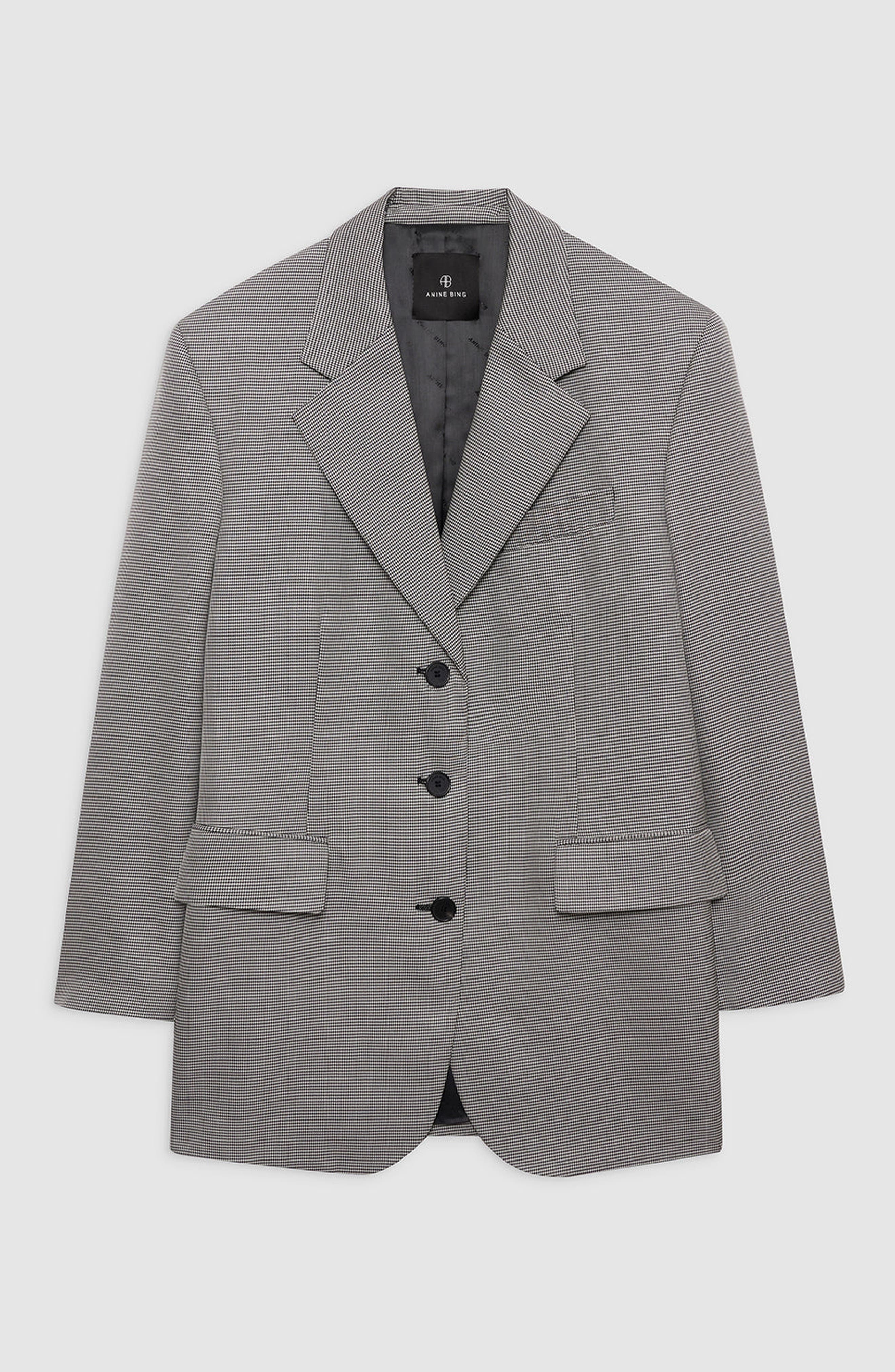 ANINE BING Sara Blazer in Black /White Houndstooth at Nordstrom - 4