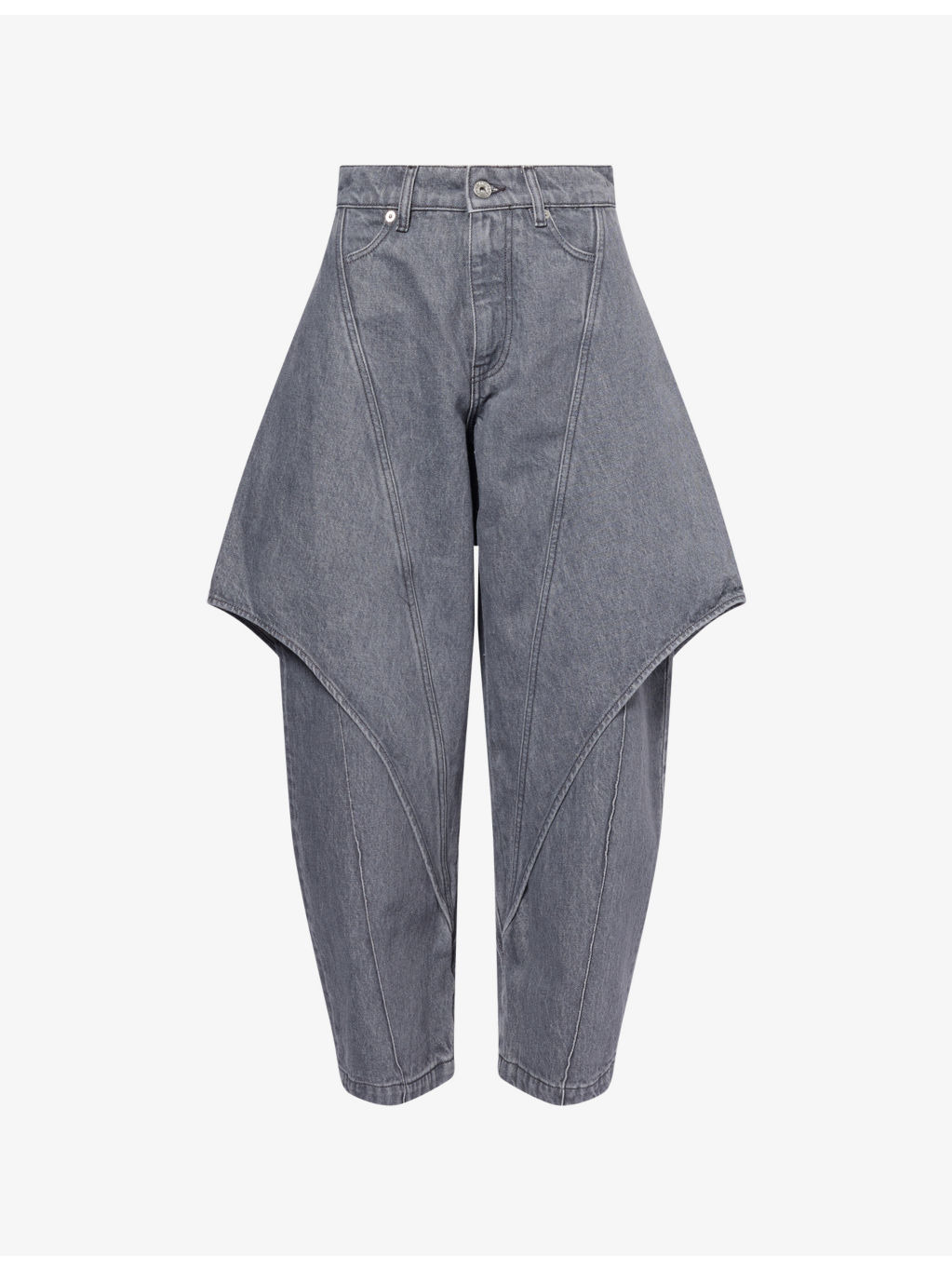 Cropped Sculptural Denim Jeans - 1