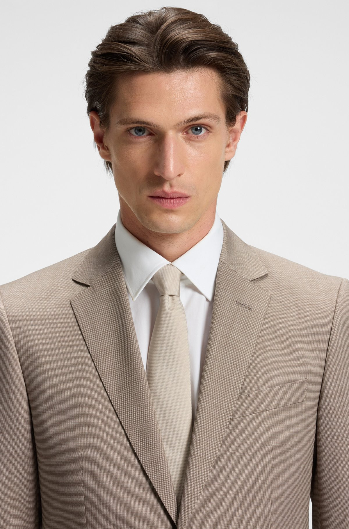 SLIM-FIT THREE-PIECE SUIT IN MICRO-PATTERNED WOOL - 4
