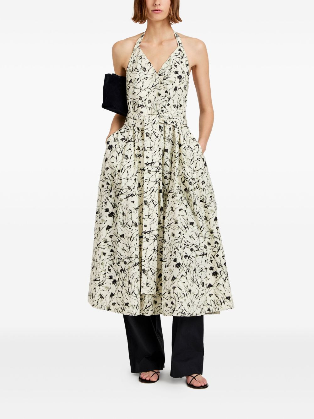 floral-print halterneck midi dress - 2