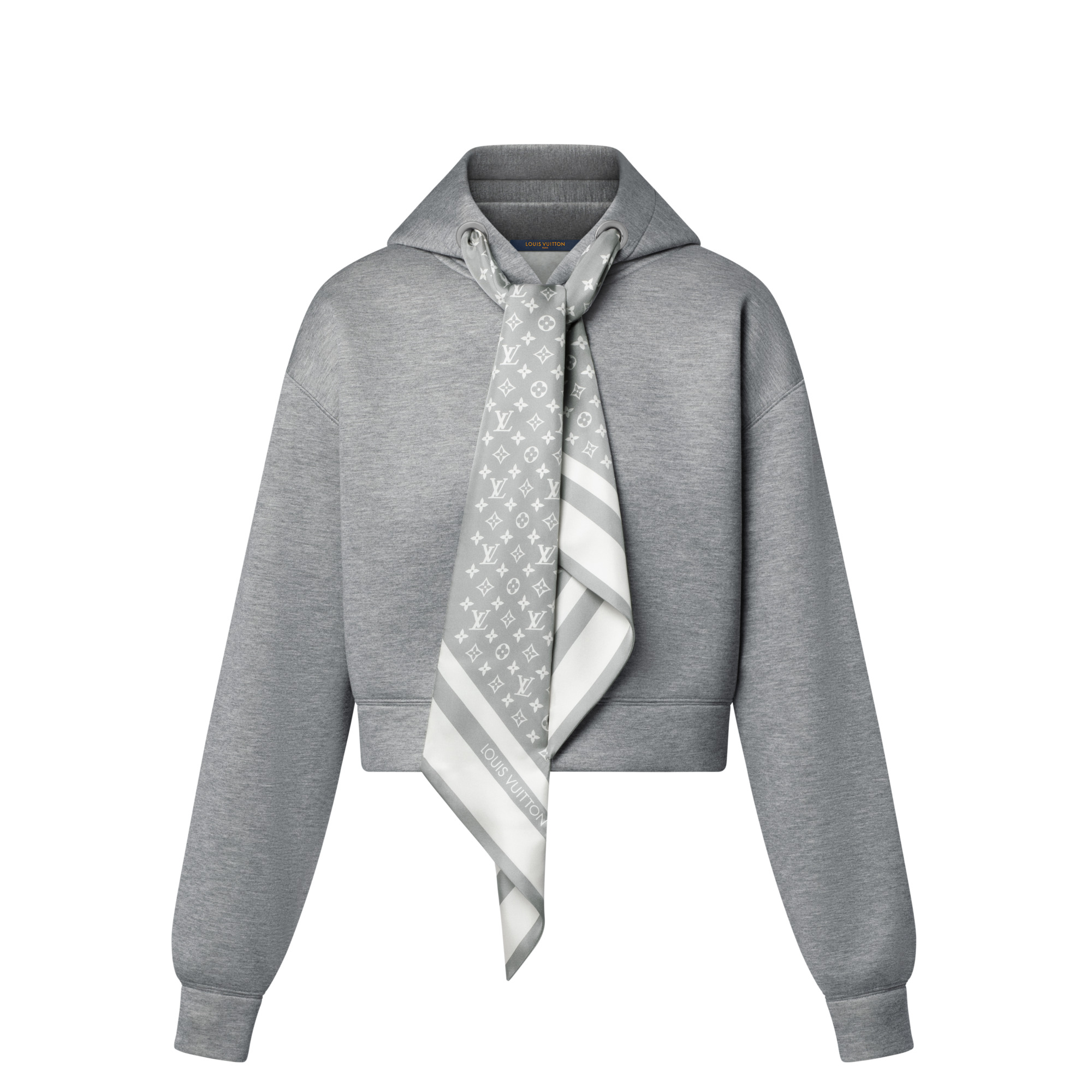 Cropped Monogram Scarf Hoodie - 1