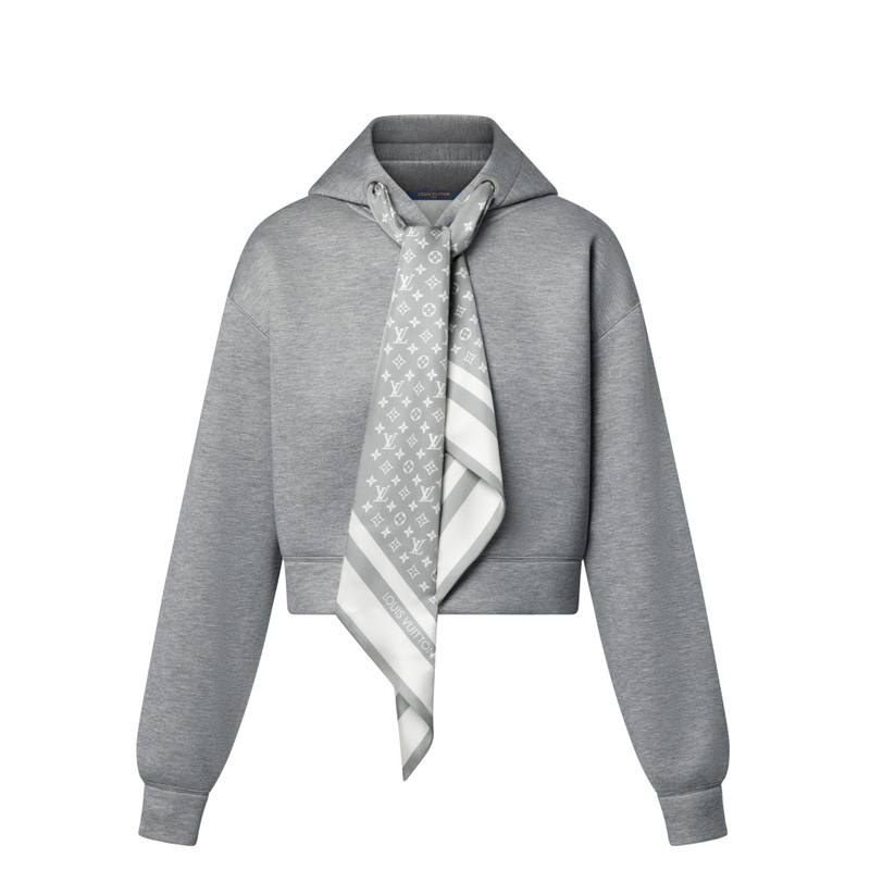 Cropped Monogram Scarf Hoodie 1