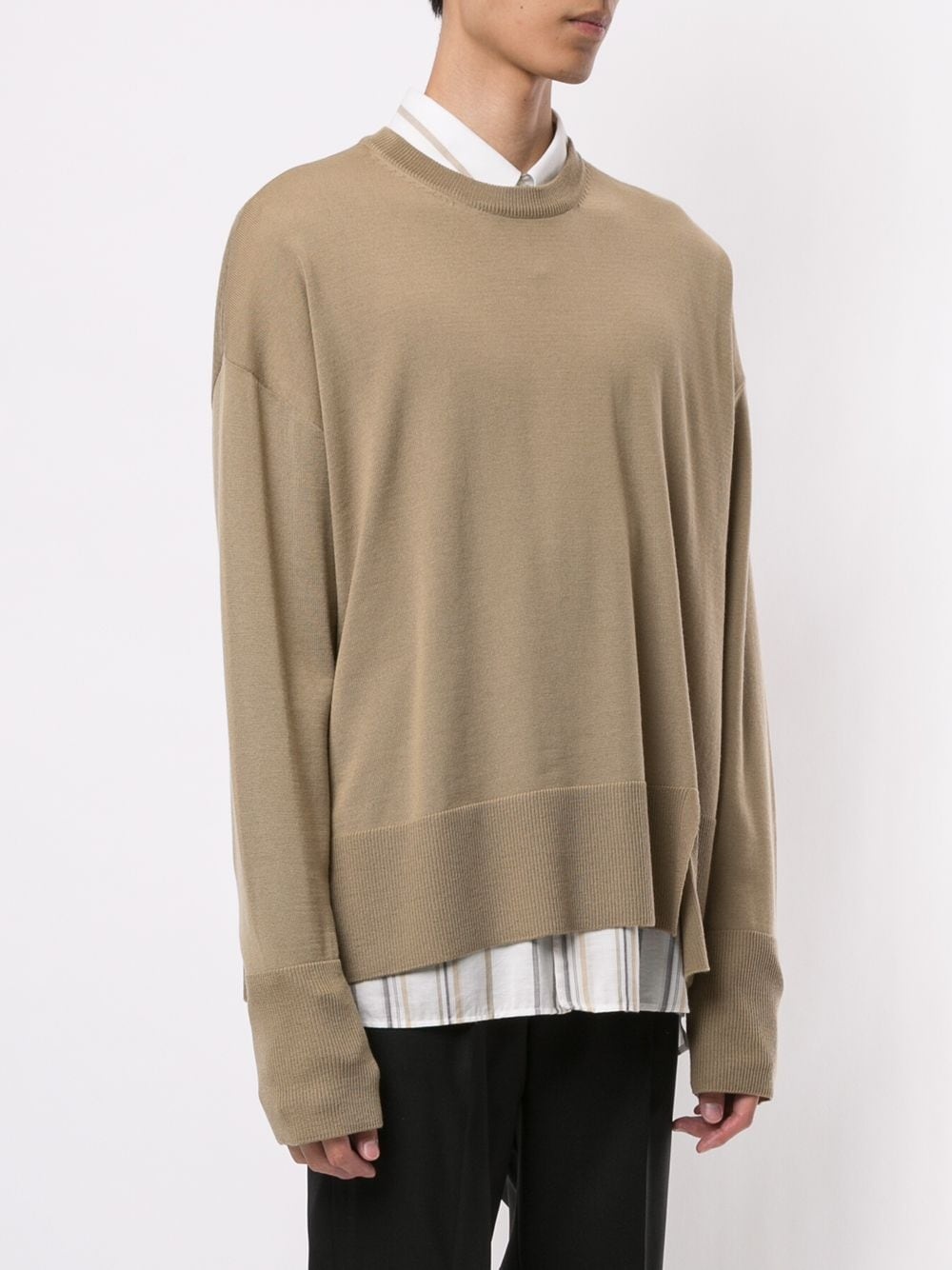 slit detail crew neck jumper - 3