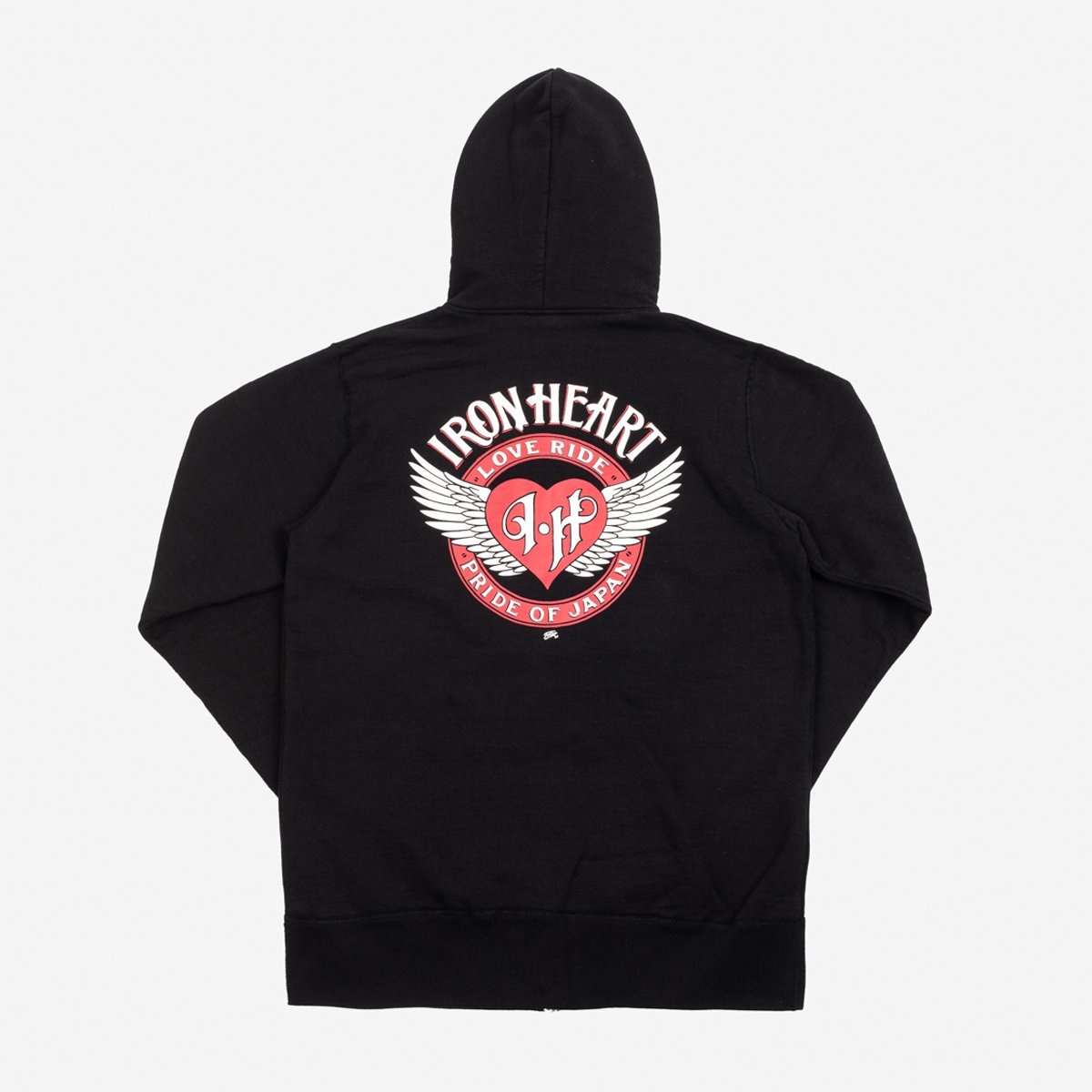 IHSW-66-BLK Printed 14oz Ultra Heavyweight Loopwheel Cotton Zippered Hoodie - Black - 4