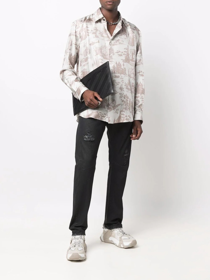 PHILIPP PLEIN distressed skinny-cut jeans outlook