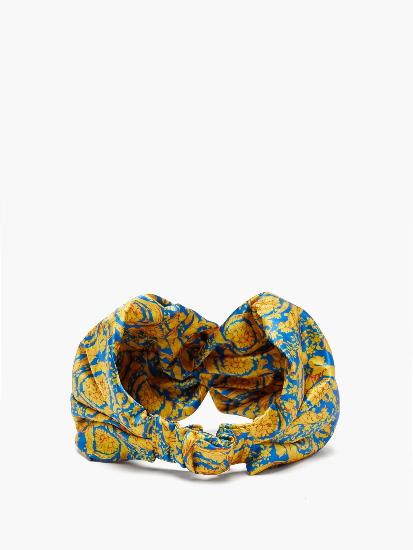 Baroque-print satin turban headband - 4