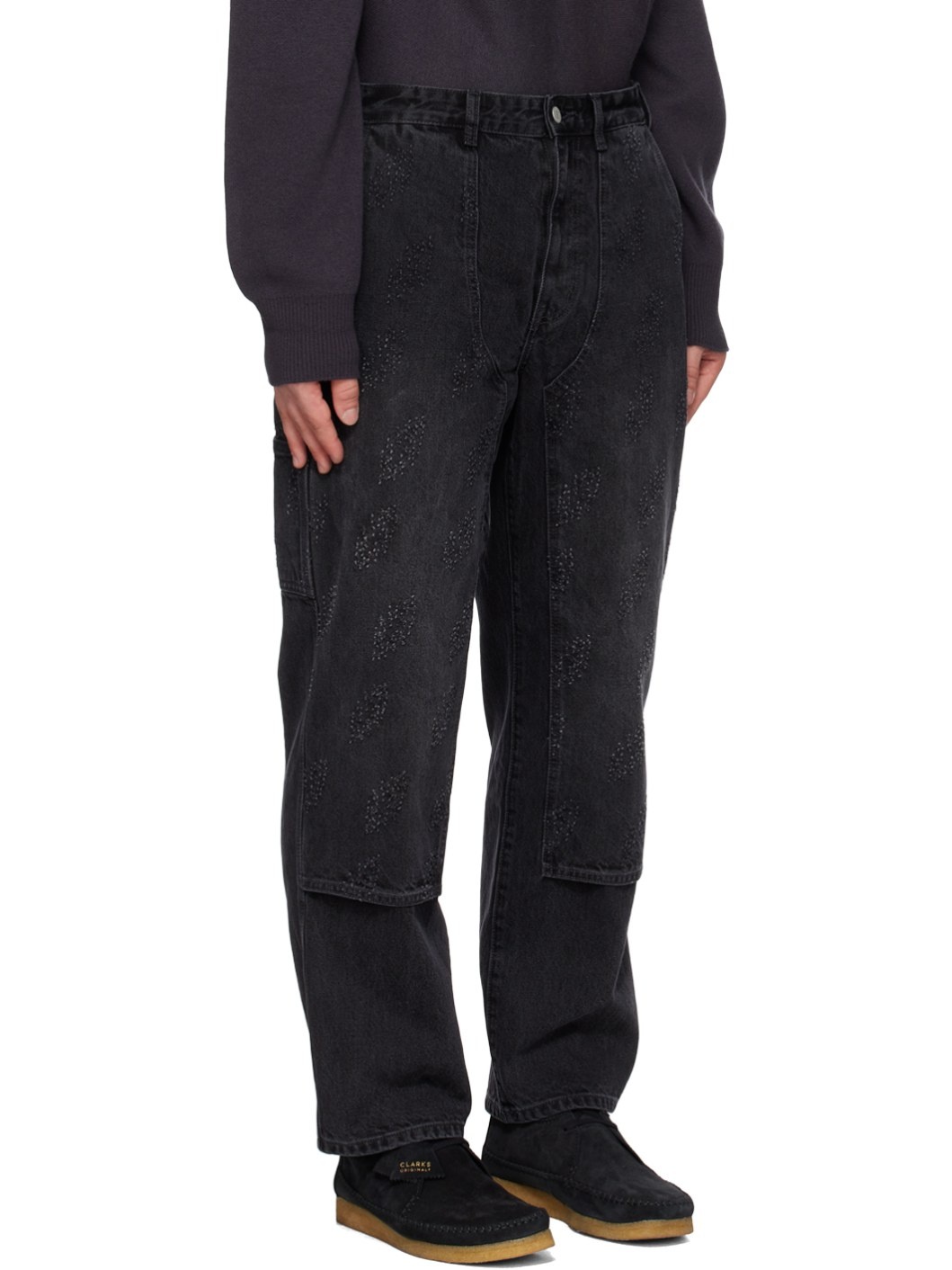 Black Lightning Denim Cargo Pants - 2
