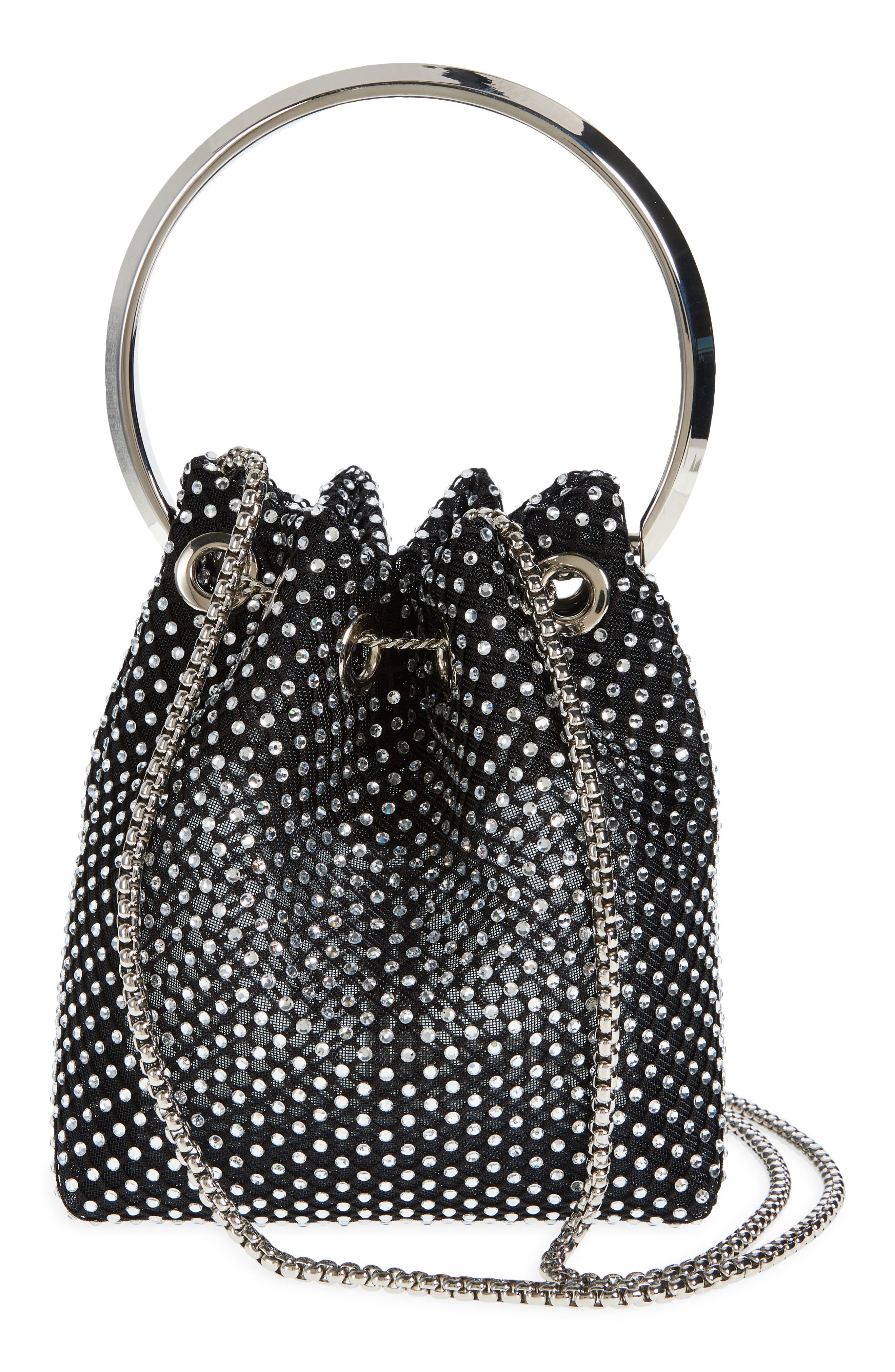 Jimmy Choo Bon Bon Crystal Mesh Pouch in Black/Crystal at Nordstrom - 4