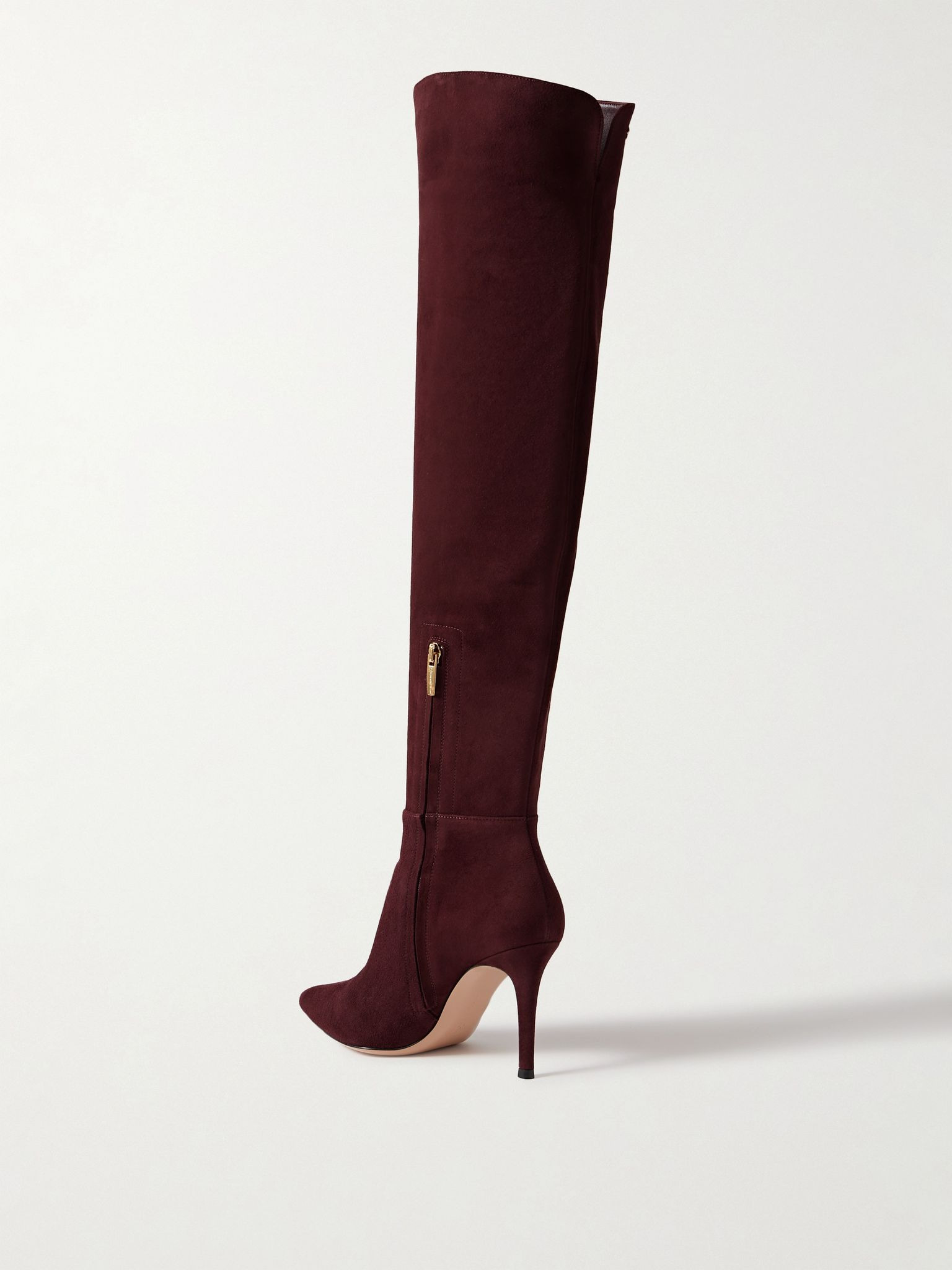 85 suede over-the-knee boots Burgundy - 3