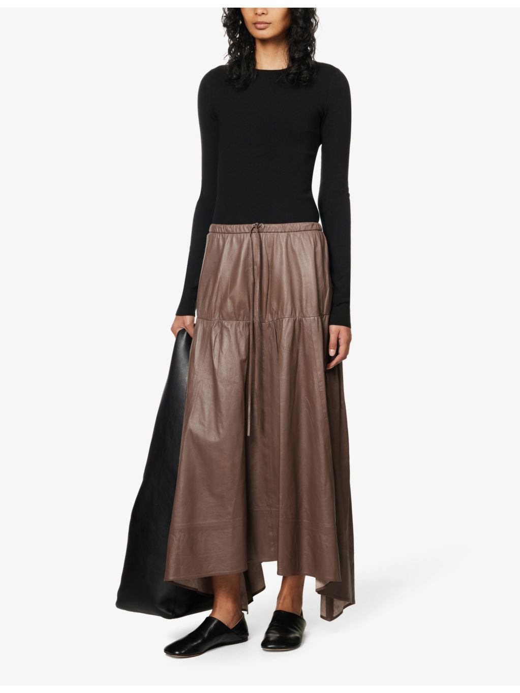 Round-neck silk-blend top - 2