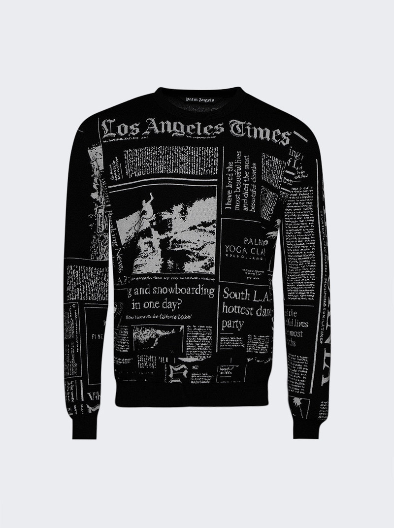 X La Times News Sweater Black 1