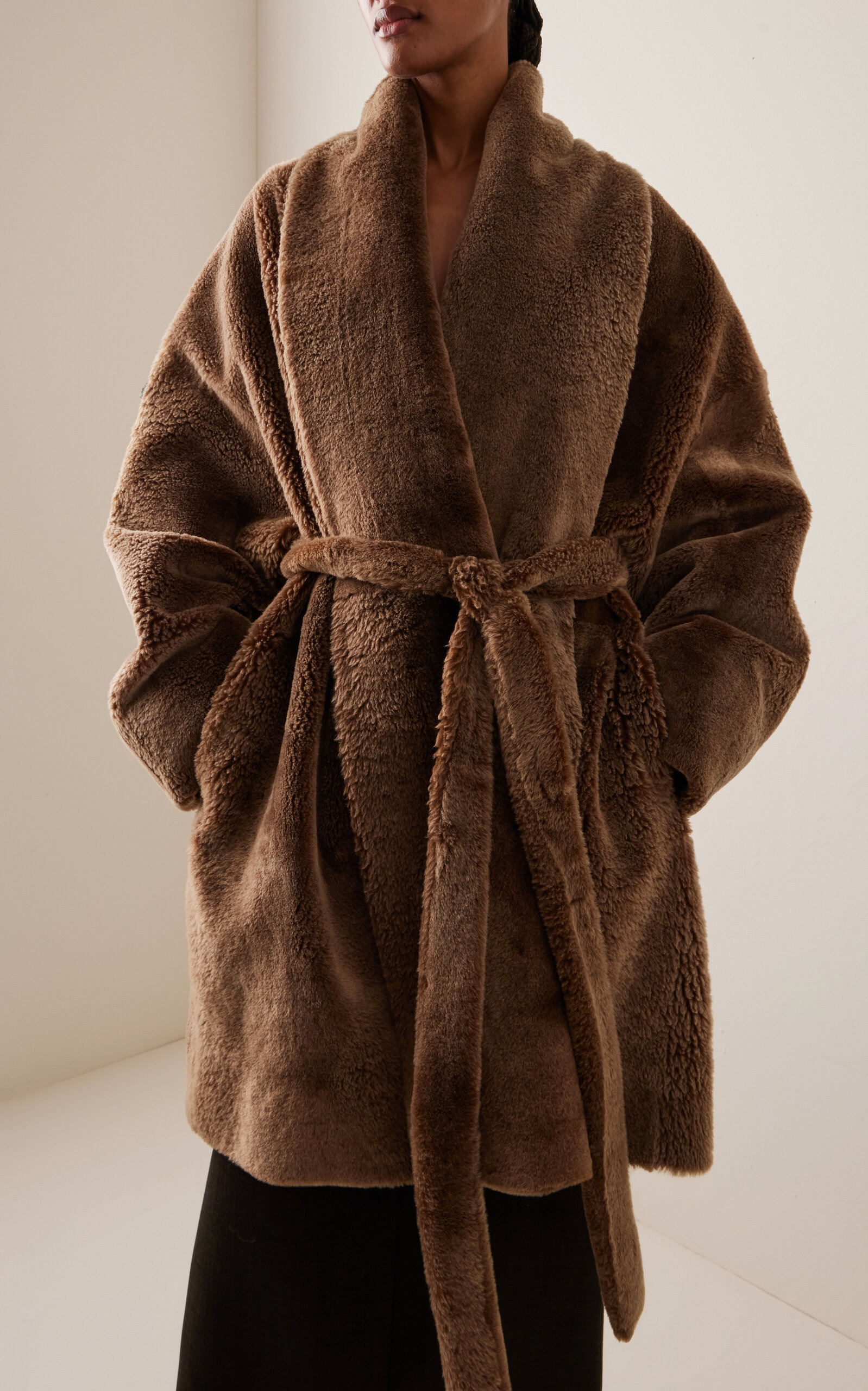 Lucja Shearling Coat brown - 2
