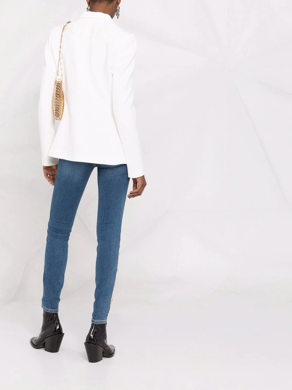 baroque-print skinny jeans - 4