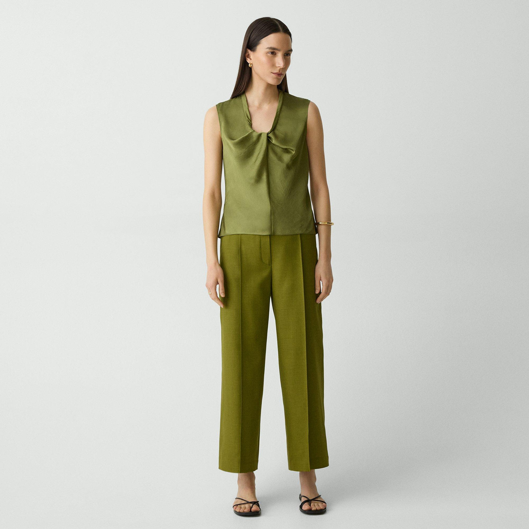 Twist Neck Blouse in Crushed Satin - 6