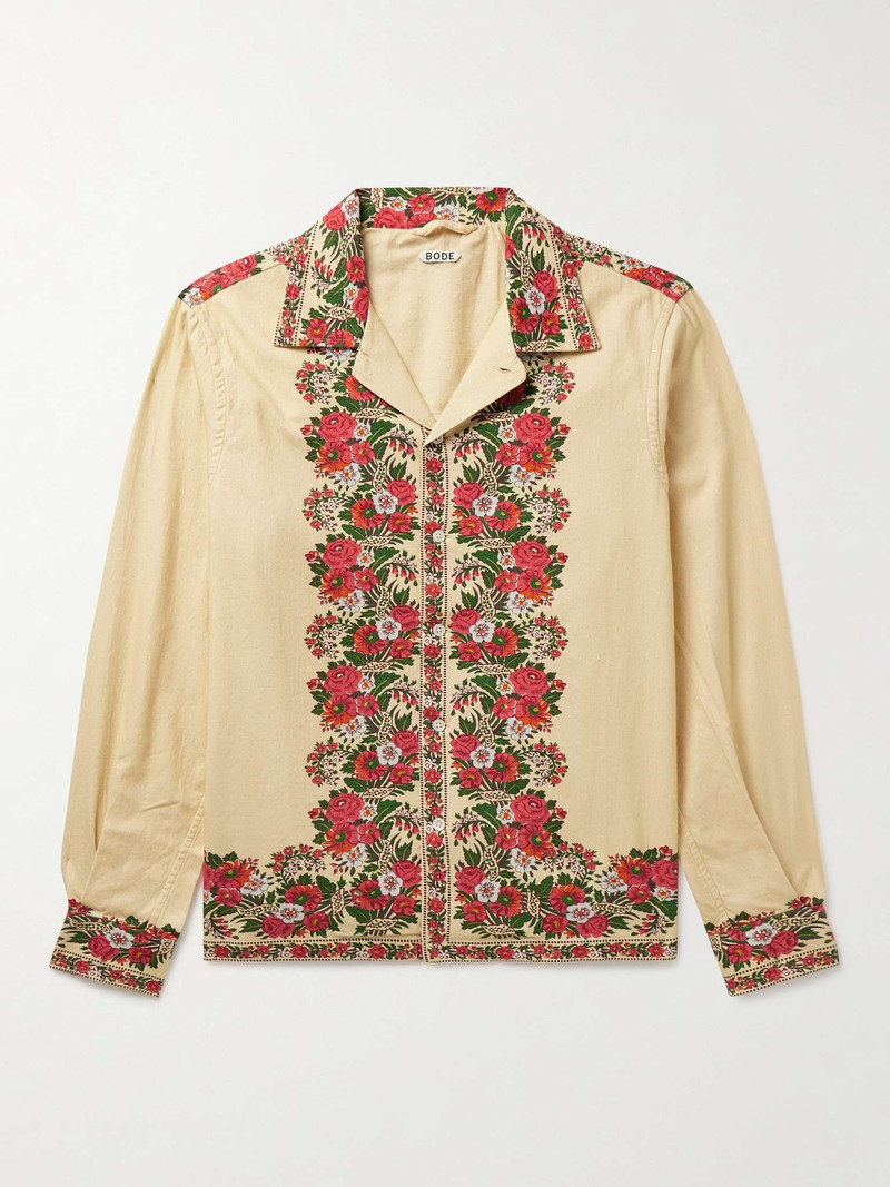 Winter Bouquet Camp-Collar Floral-Print Cotton-Twill Shirt 1