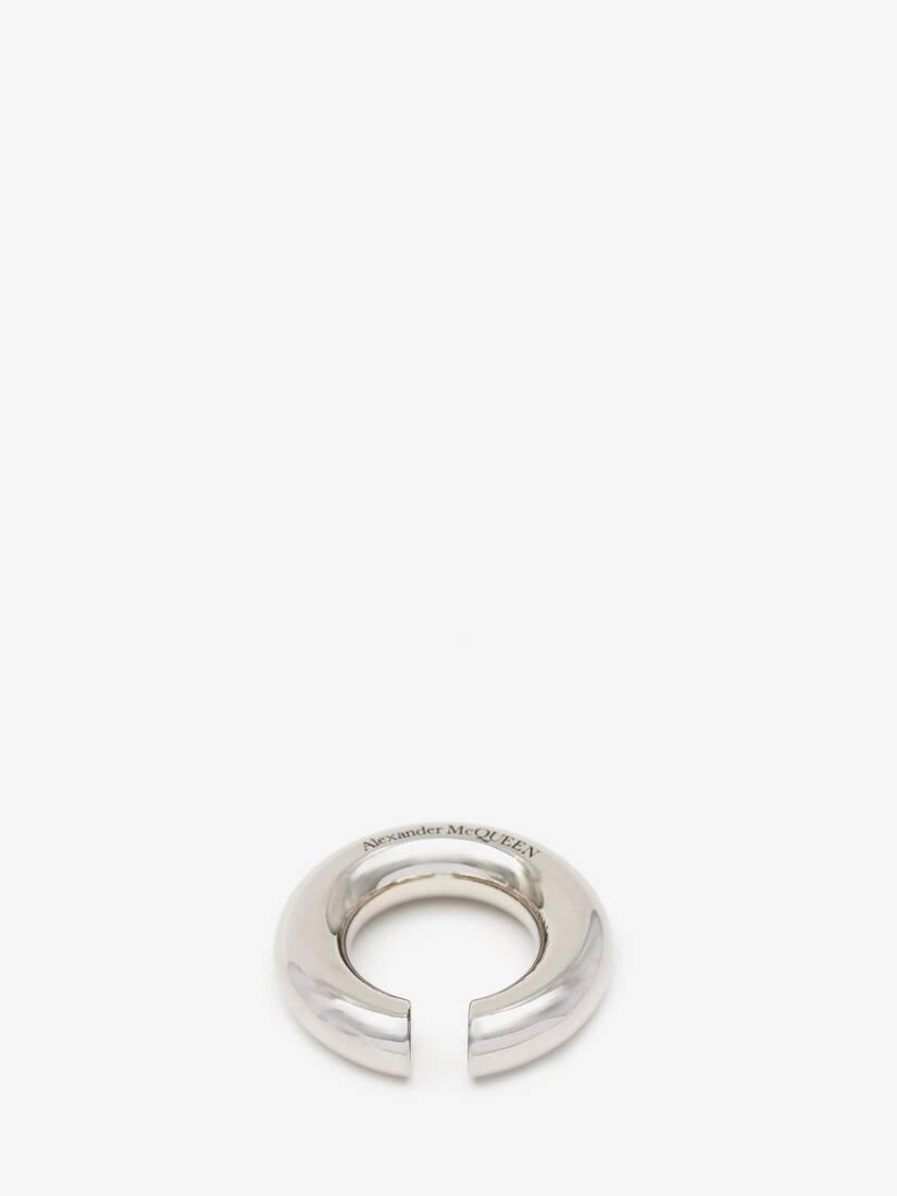 Women's Round Ear Hook in Antique Silver - 3