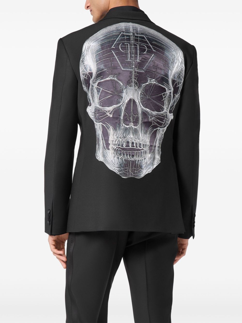 skull-print blazer - 4