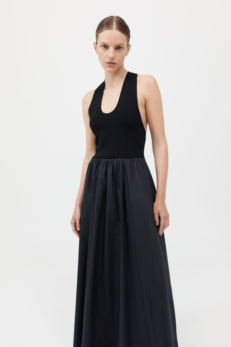 Plunge Neck Dress - Black 3