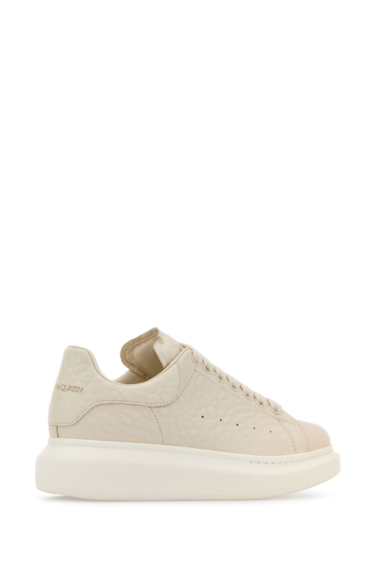 Ivory leather sneakers with ivory leather heel - 3