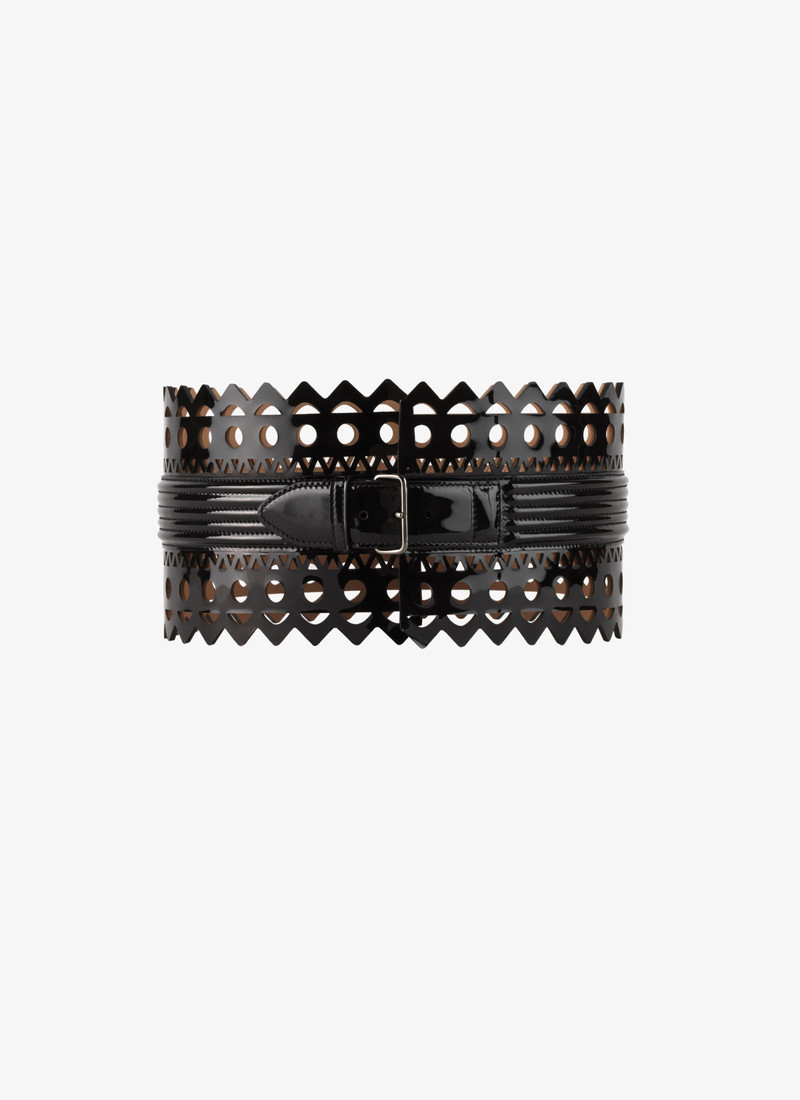 SMALL CORSET BELT IN VIENNE WAVE CALFSKIN - 1