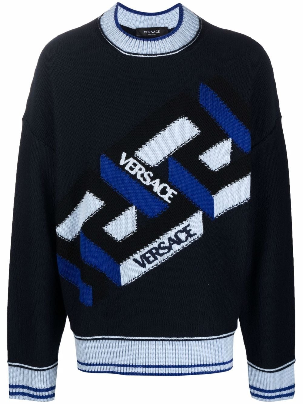 logo-print crew neck jumper - 1