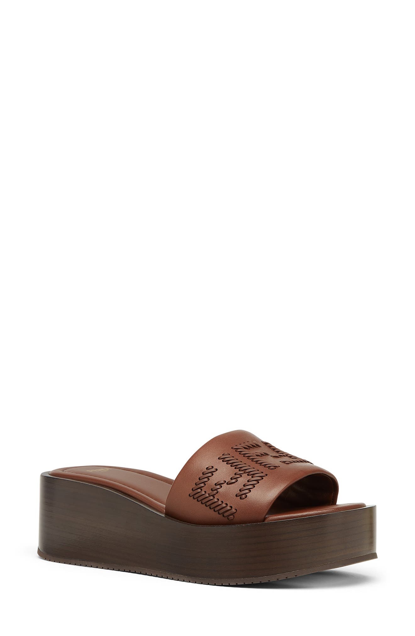 Fendi Sunshine Flatform Slide Sandal in F1Stj Drk Ghianda Ghianda at Nordstrom - 1