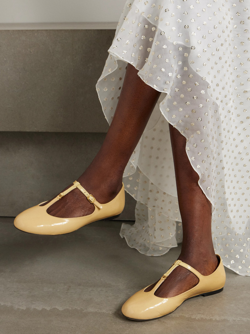 Chloé Marcie Embellished Patent-leather Ballet Flats outlook