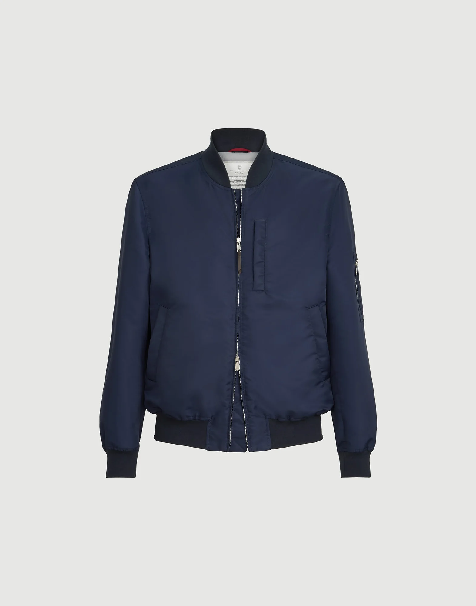 Water-resistant techno satin bomber jacket with Thermore® padding - 1