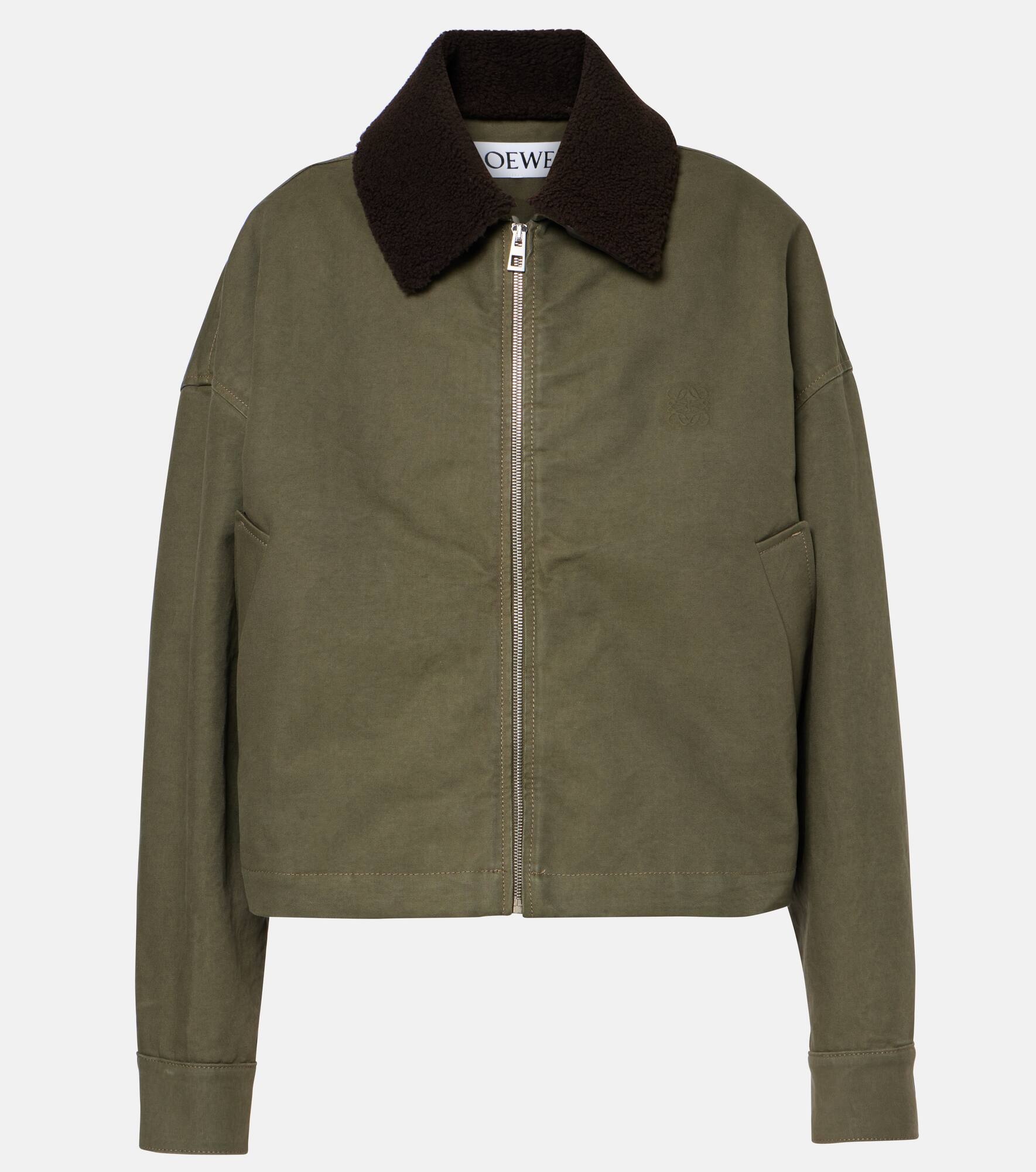 Shearling-trimmed cotton twill blouson - 1