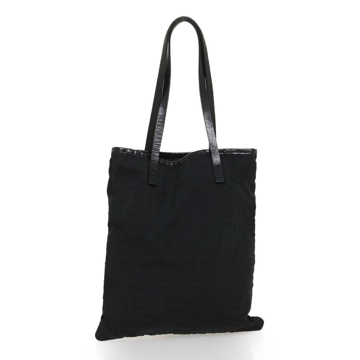 FENDI Zucca Canvas Hand Bag Black - 2
