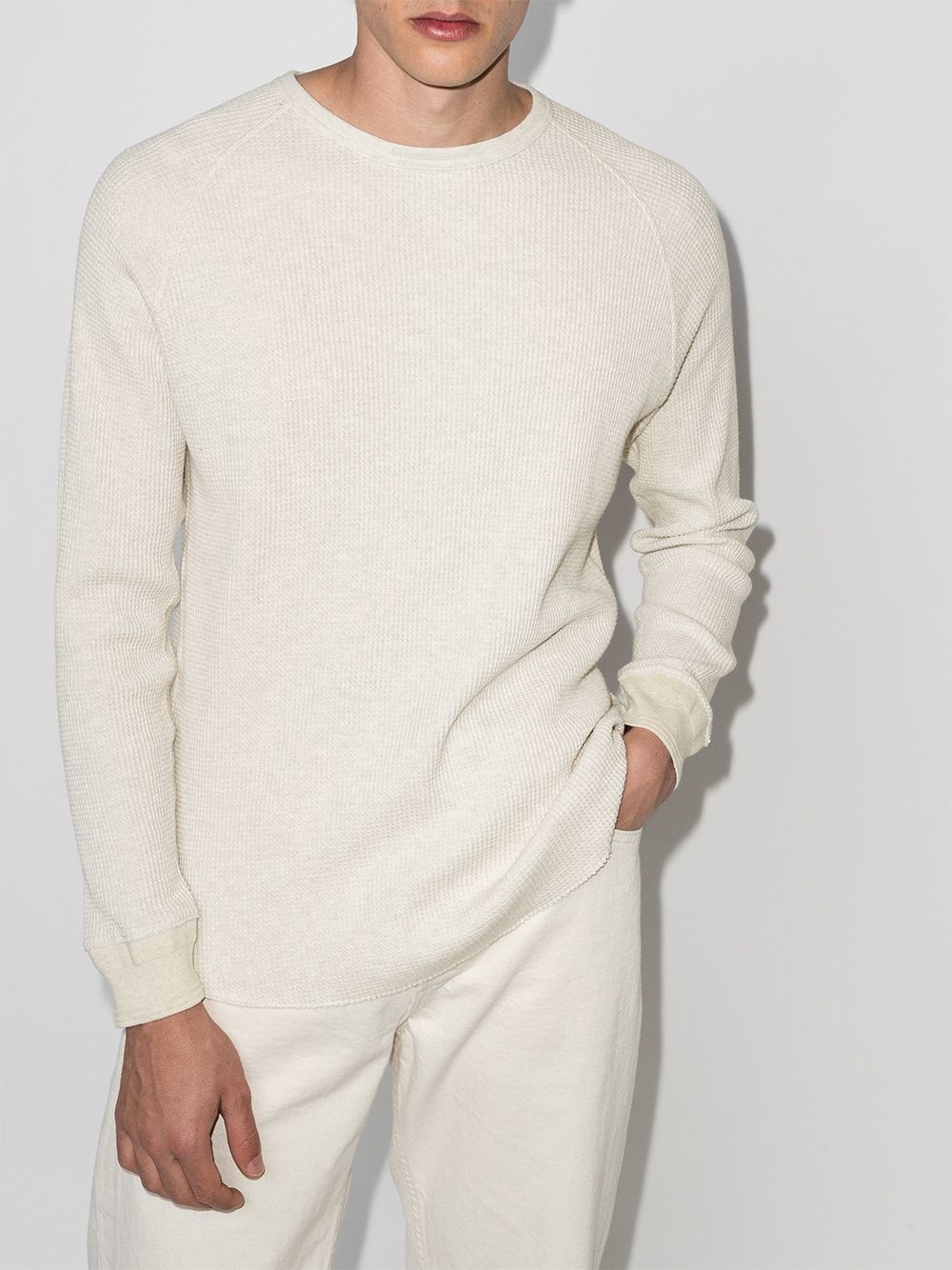 waffle-knit crew-neck jumper - 2