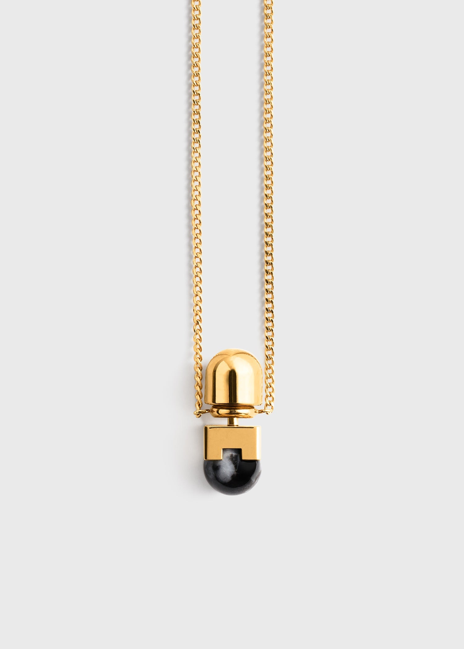 Long jasper necklace black/off white - 8