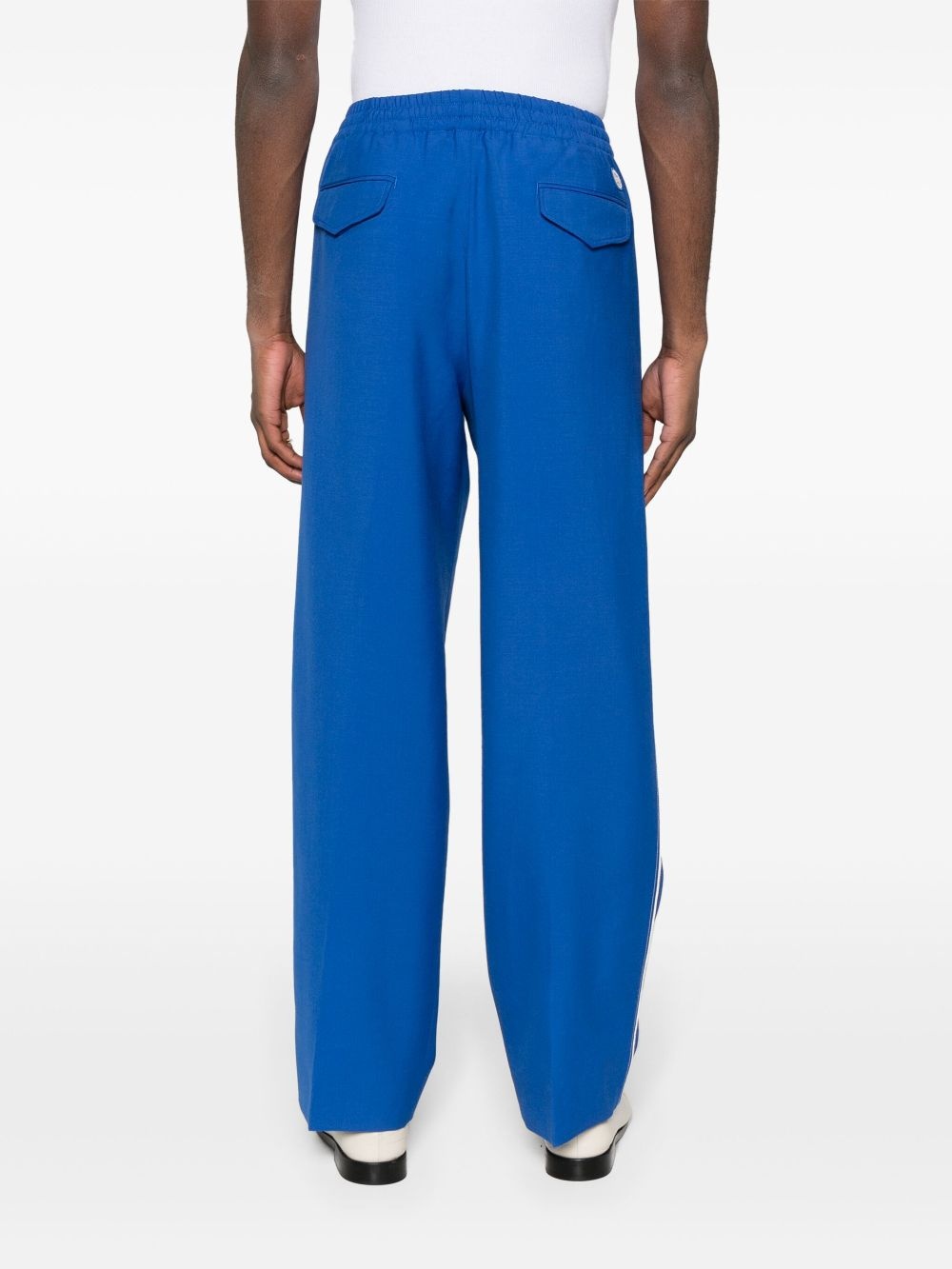 logo-patch wide-leg trousers - 4
